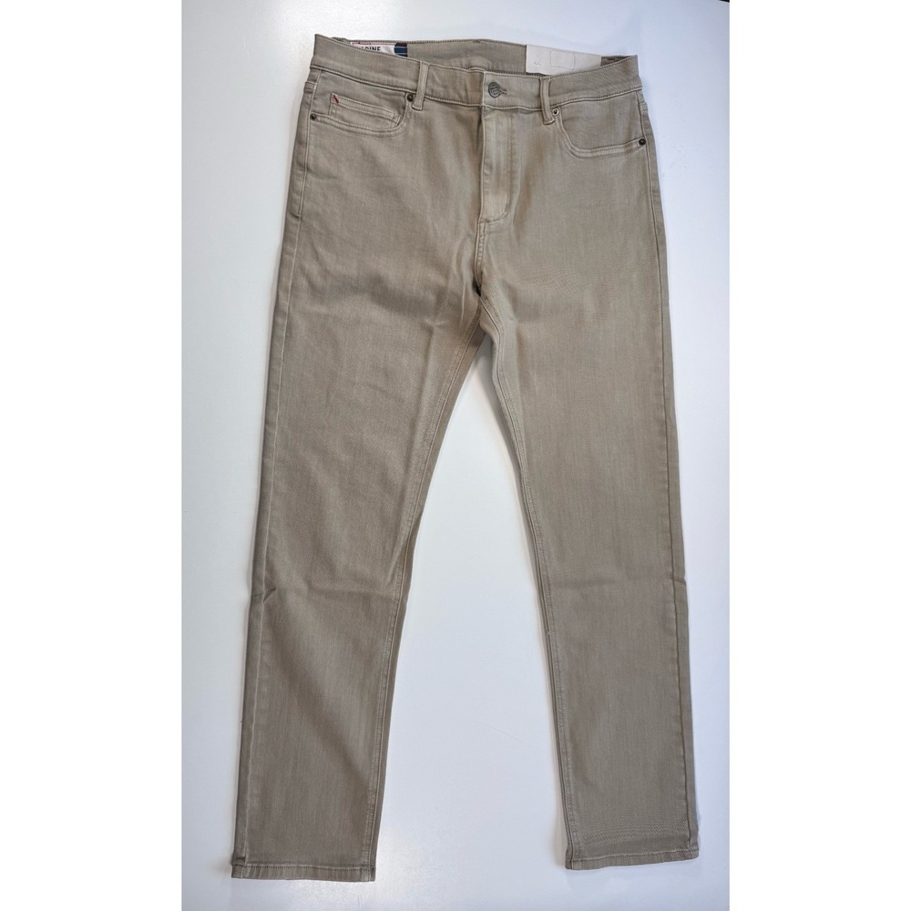 MARINE LAYER Softer Than Most Slim Straight Beige Stretch 5-Pocket Jeans 33x32